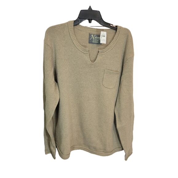 NEW Bass Pro Reflections Oatmeal Heather Notch Neck Pullover Sweater Mens 1X - Picture 1 of 8